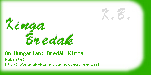 kinga bredak business card